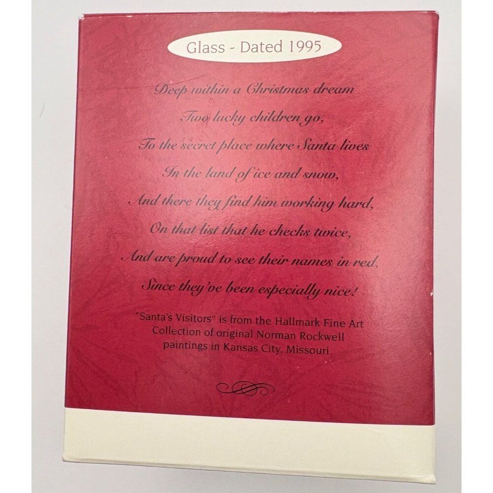Norman Rockwell Hallmark Keepsake Santas Visitors Christmas Ornament Ball 1995 - Picture 5 of 9